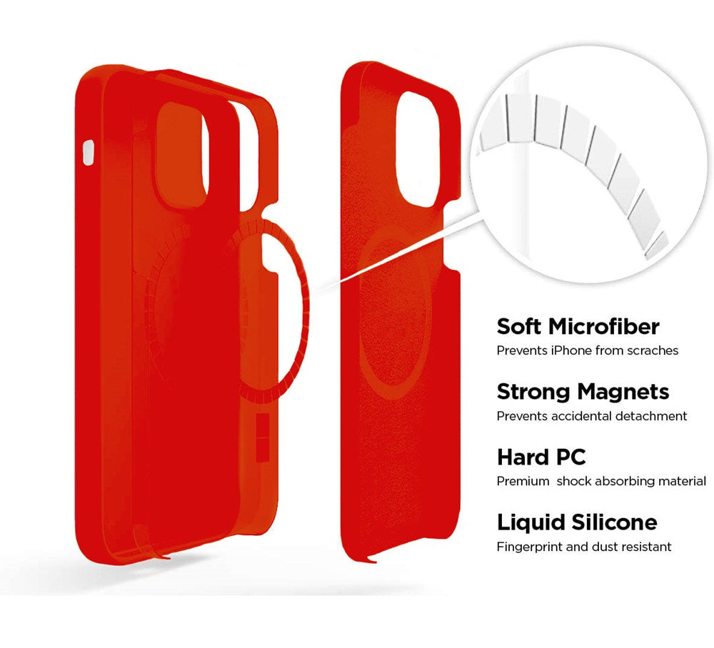 Xquisite Silicone MagSafe for iPhone 14 Pro Max - Red