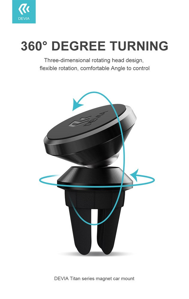 Devia - Magnetic Plate Air Vent Car Holder - Black