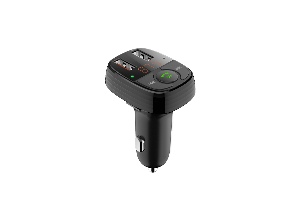Devia - FM Wireless Bluetooth Transmitter USB Port Car Adapter - Black