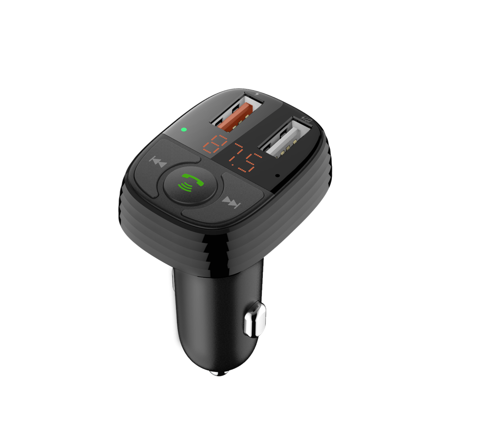 Devia - FM Wireless Bluetooth Transmitter USB Port Car Adapter - Black