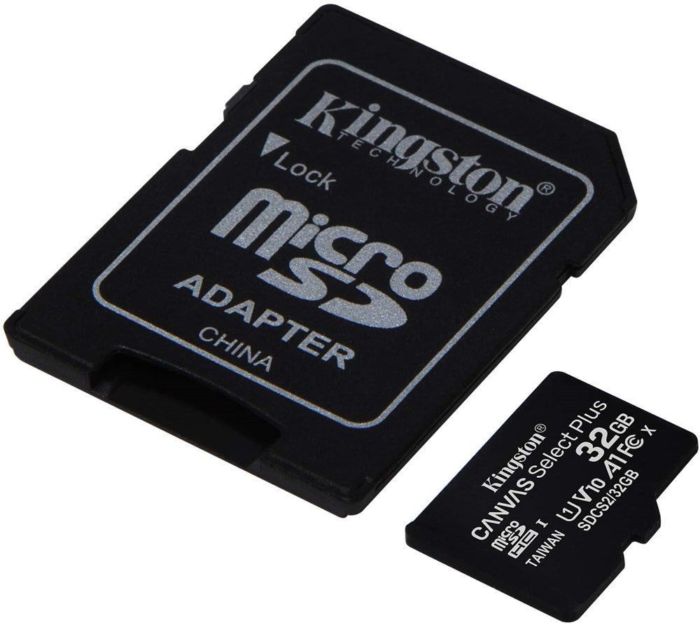 Kingston - Canvas Select Plus - MicroSD Class 10 Memory Card & SD Adapter - 32GB