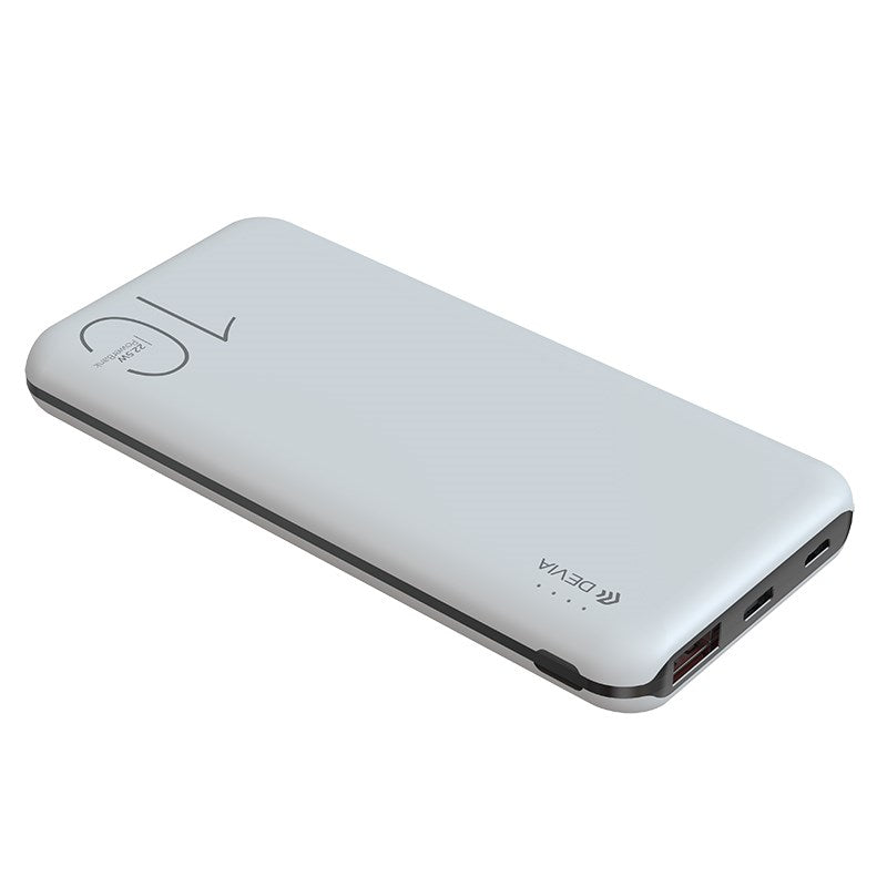 Devia - 10,000mAh 22.5W PD & QC3.0 LED Indicator Powerbank - White