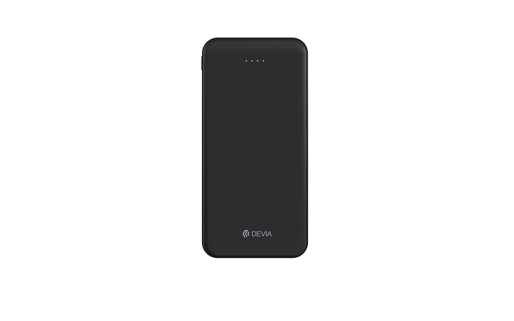 Devia - 10,000mAh Kintone Dual Port LED Indicator Powerbank - Black