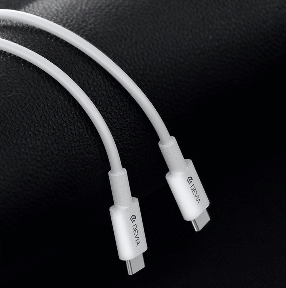 Devia - 1m (60W) Power Delivery - Type C to Type C Cable - White
