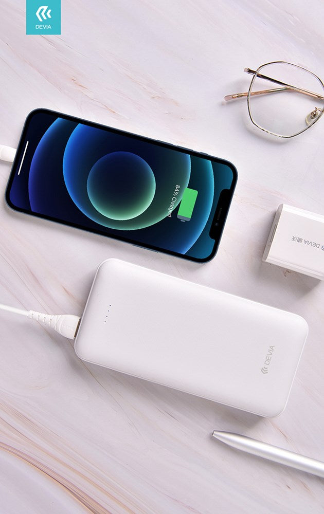 Devia - 20,000mAh Kintone Dual Port LED Indicator Powerbank - White