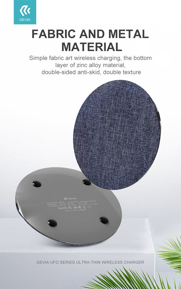 Devia - 15W Slim Wireless Charging Pad - Grey