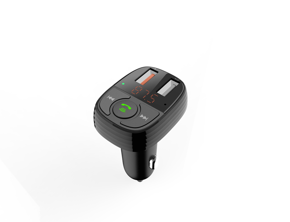 Devia - FM Wireless Bluetooth Transmitter USB Port Car Adapter - Black