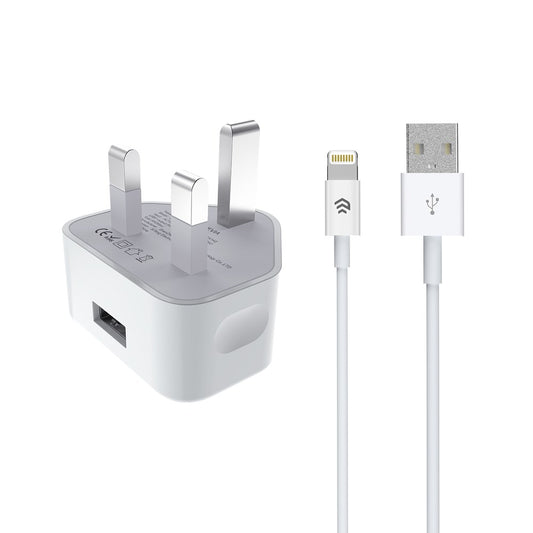 Devia - 2.1A USB Plug & 1m Non-MFI Lightning Cable - White
