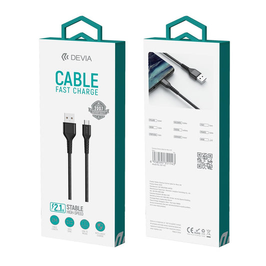 Devia Cable Fast Charge USB to Micro USB Braided 2m